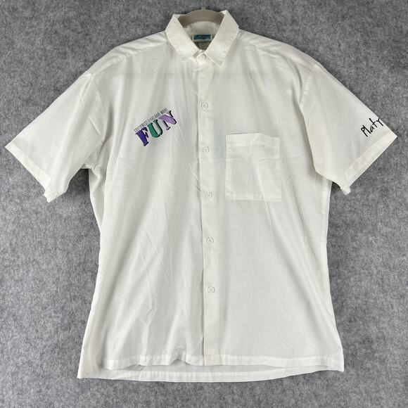 Vintage Southwest Airlines Shirt Mens Medium White Button Up USA 80s Platypus - Picture 1 of 16